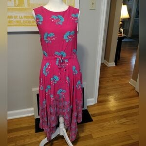 Maje Fae Whimsical Pink Floral Dress With Open Back